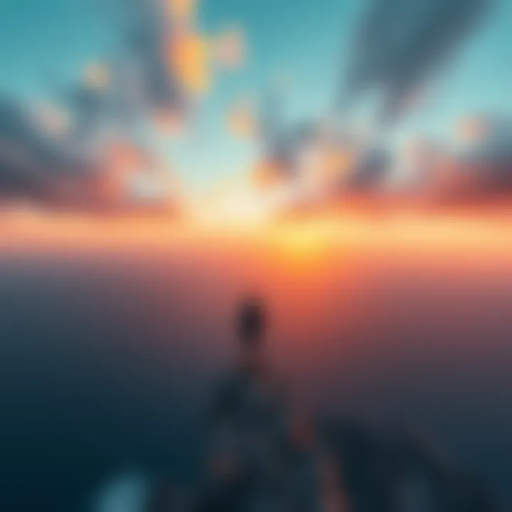 A person standing on a cliff, gazing at a wide open sky and ocean, expressing feelings of contemplation and searching for meaning.