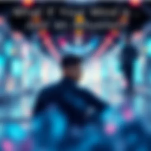 A person sitting alone with a pensive expression, surrounded by a blurred, surreal background, representing feelings of questioning reality.