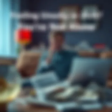 A person sitting on a couch with a sad expression, surrounded by scattered papers and a laptop, reflecting frustration over bad luck in life