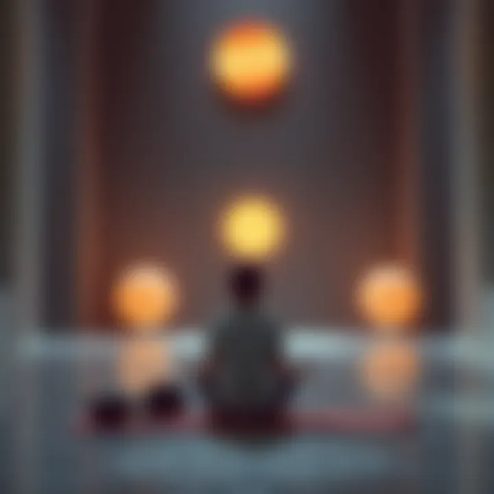 Individual sitting in a calm space, practicing breathing techniques to manage anger during a Saturn return.