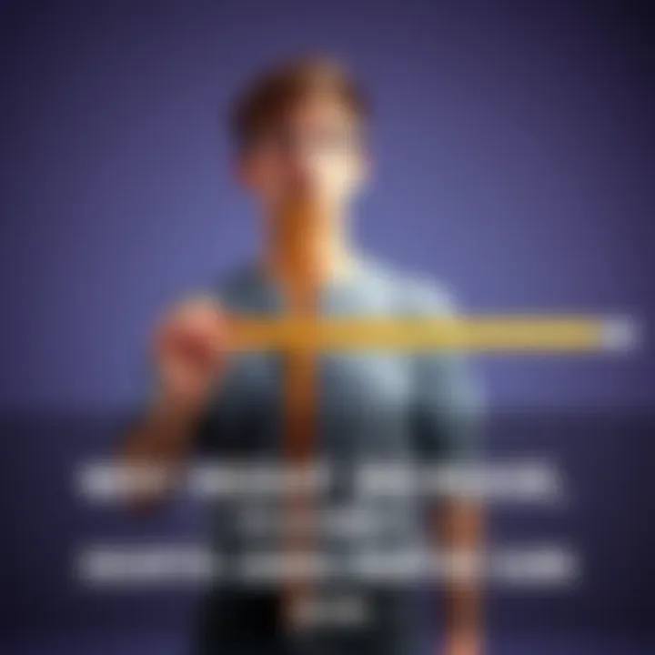 A person measuring their height with a ruler while standing on a scale, looking surprised.