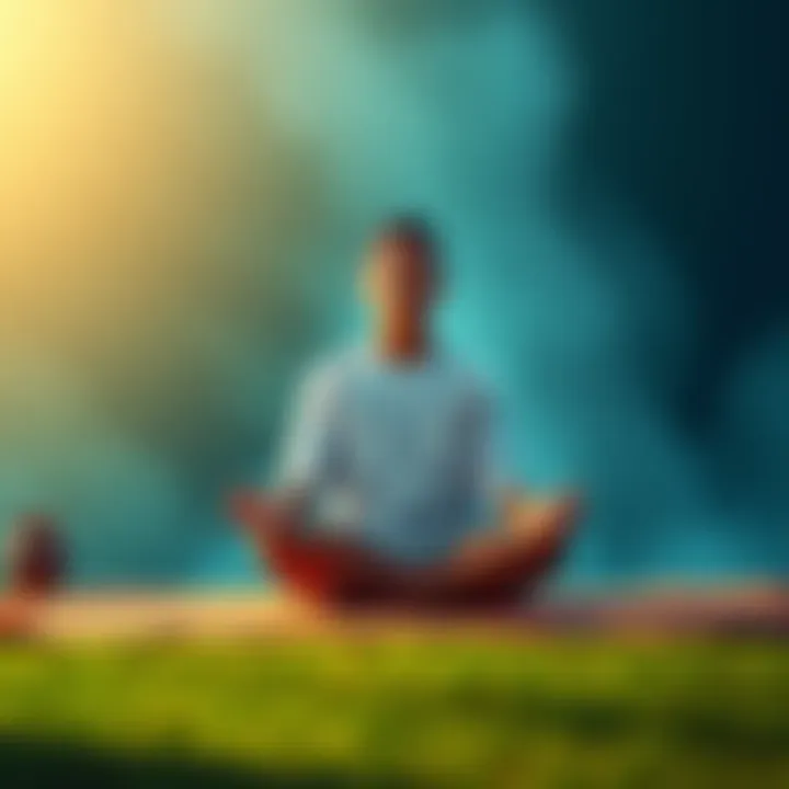 A person sitting cross-legged on a mat, meditating in a serene environment, symbolizing a transition to Buddhism