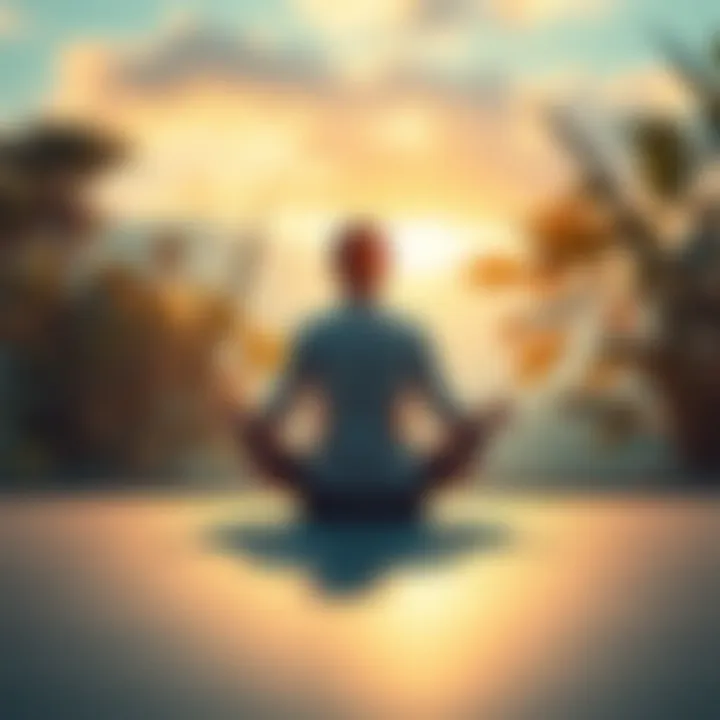 Person meditating for clarity A person sitting cross-legged in a peaceful setting, meditating to enhance mental clarity and focus.