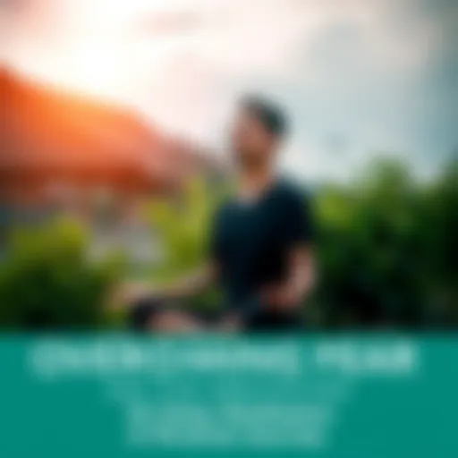 Individual meditating with closed eyes in a serene outdoor environment, surrounded by nature, reflecting calmness and focus