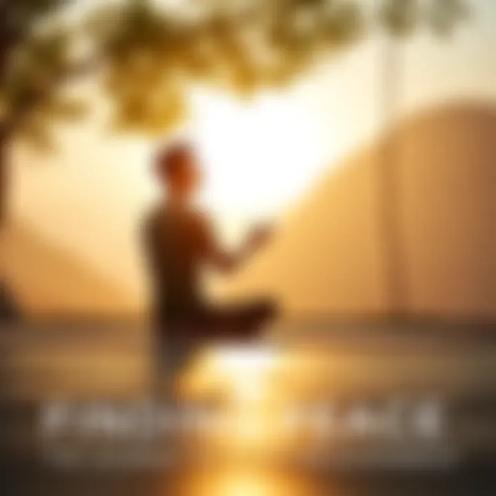 Person meditating in a serene setting Individual sitting cross-legged in a peaceful environment, practicing meditation with a calm expression