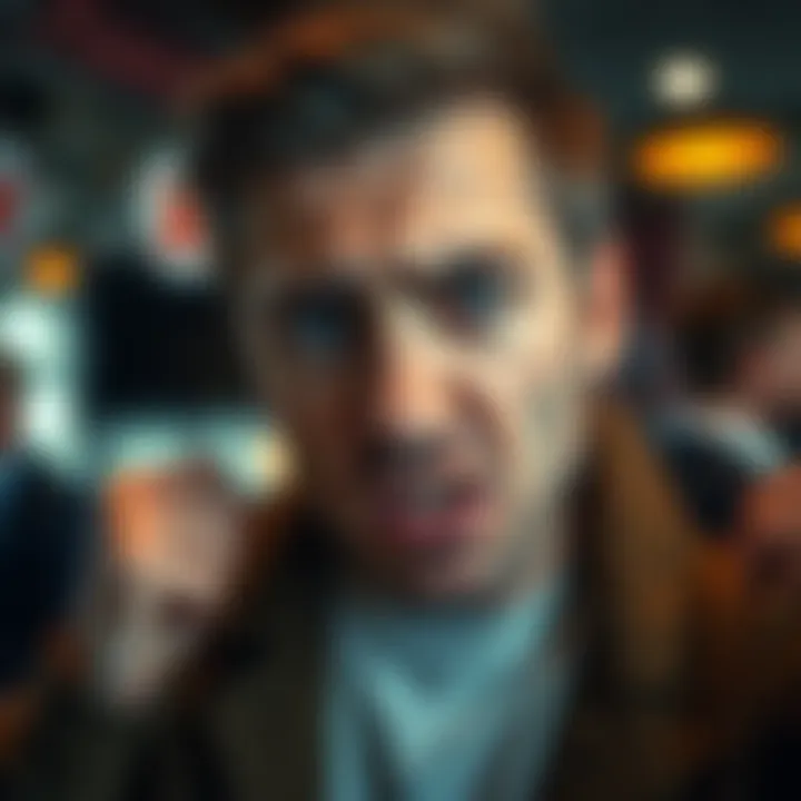 A person with a frustrated expression during a conversation, showing strong emotions on their face.