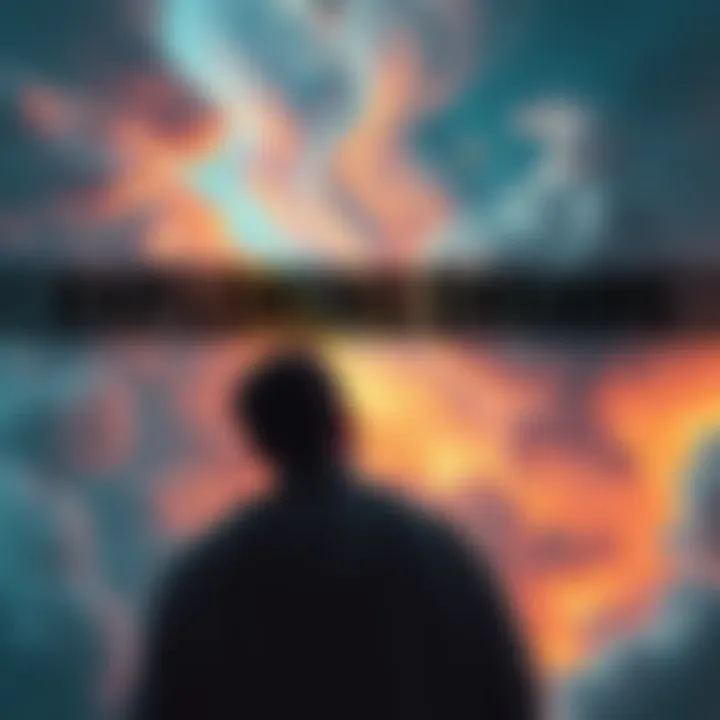 A person watching a dream scene unfold around them, feeling detached and curious.