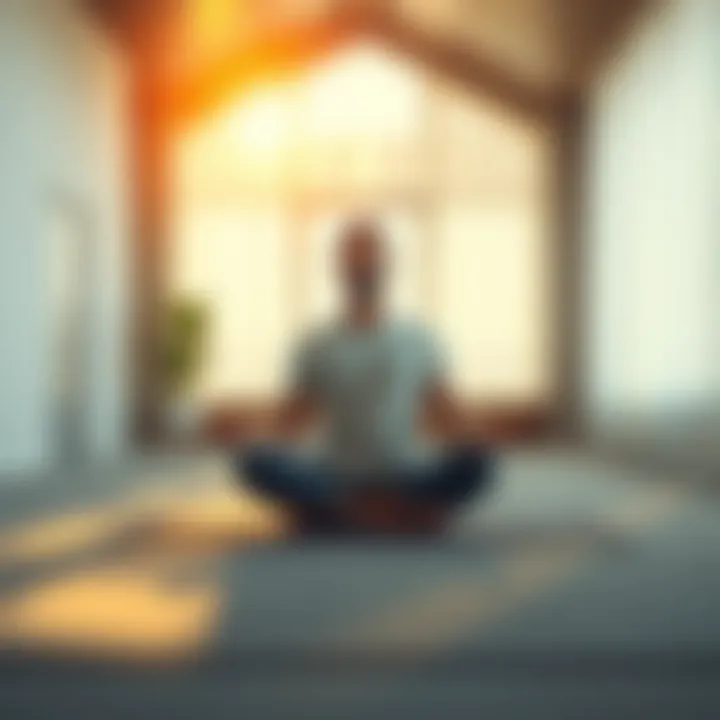 Individual sitting cross-legged in a serene environment focusing on their breath to enhance energy flow.