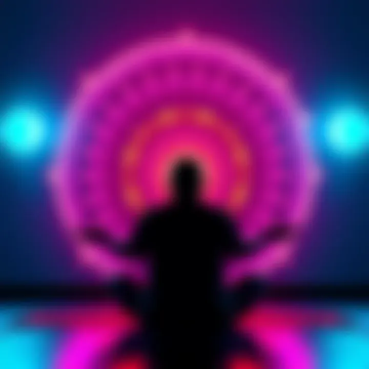 Individual focusing on a psi wheel during meditation exercises