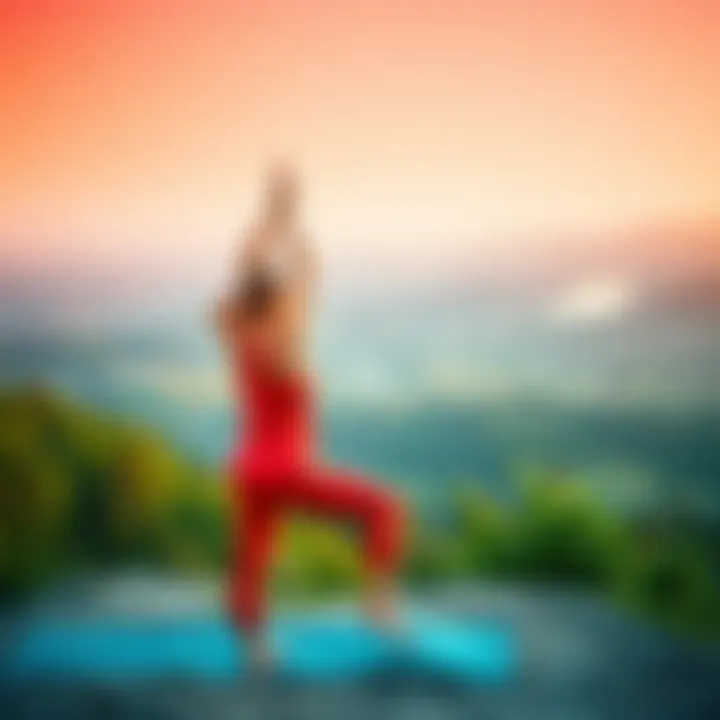 A person practicing yoga outdoors with a scenic background, symbolizing the connection between physical fitness and spirituality.