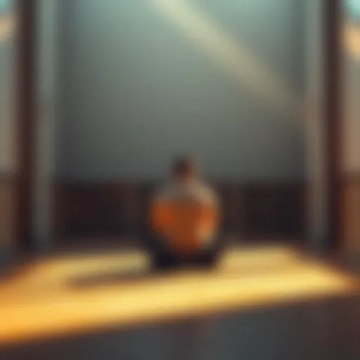 Individual sitting in a tranquil room with hands clasped in prayer, reflecting on faith and humility during tough times.