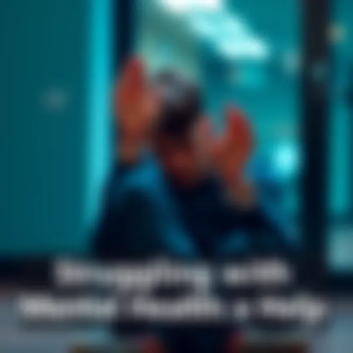 A person sitting alone, looking distressed and reaching out as if asking for support, with a blurred background suggesting isolation.