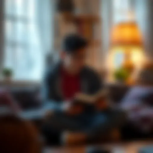 A person sitting in a cozy room, looking thoughtful while holding a journal, symbolizing their struggles with chronic illness and desire to shift realities.
