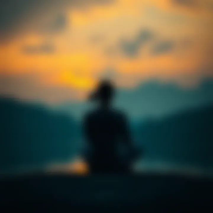 A person sitting peacefully in a serene environment, contemplating their personal growth and manifestation journey.
