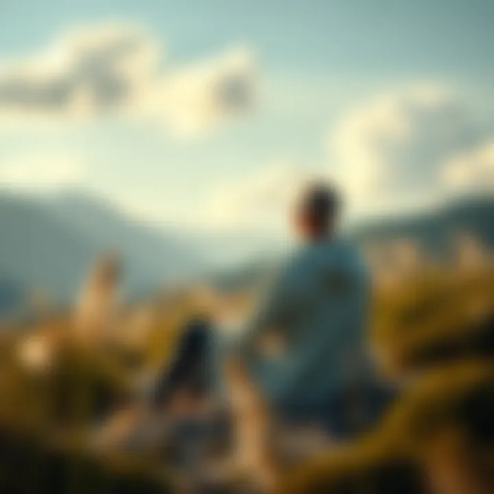 A person sitting peacefully in nature, contemplating the teachings of Jesus about love and compassion.