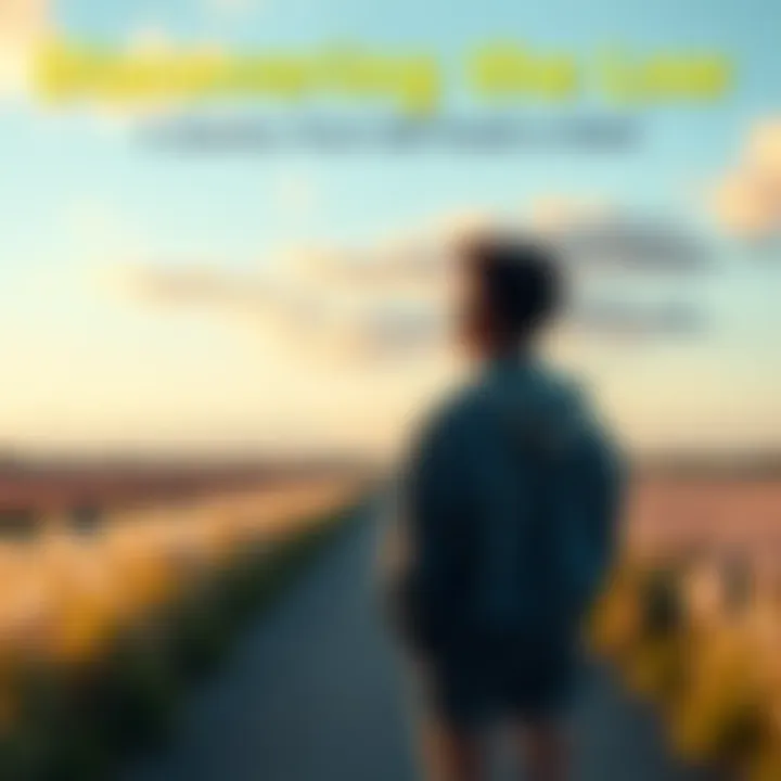 Individual standing on a pathway, looking hopeful and confident, symbolizing a journey of self-discovery and positive transformation.