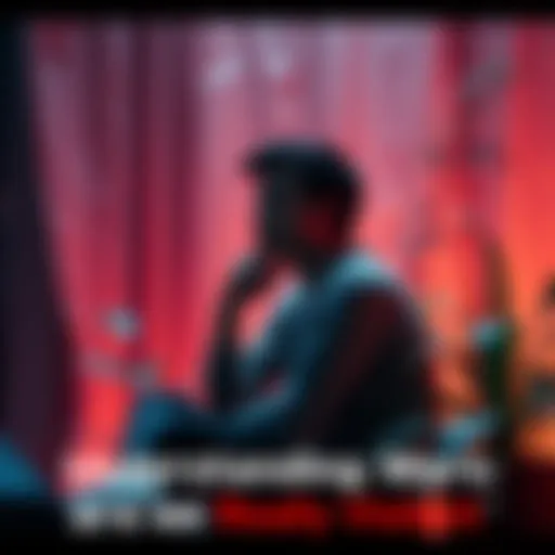 A person sitting in a calm environment, thinking deeply about their feelings, surrounded by soft lighting and plants, symbolizing introspection and inner conflict.