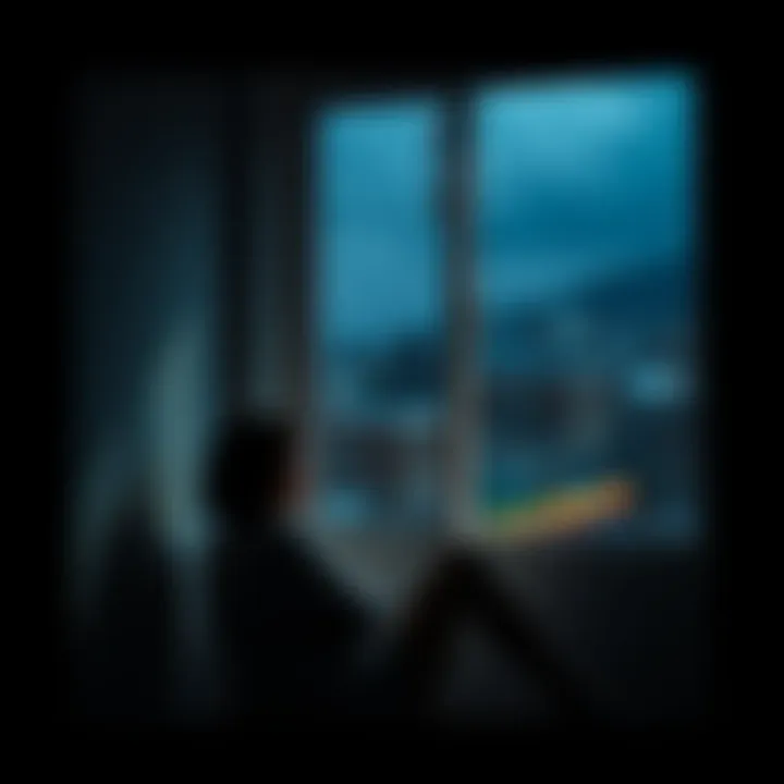 Person reflecting on emotions A person sitting alone in a quiet space, looking pensively out a window with a thoughtful expression, symbolizing hidden feelings and inner struggles.