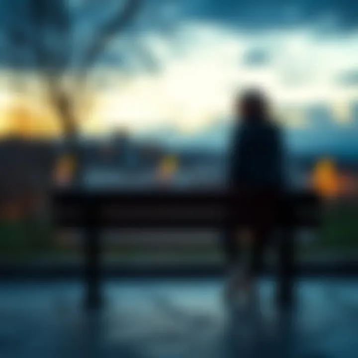 A person sitting alone on a bench, looking thoughtful and calm, symbolizing the emotional journey after leaving a toxic relationship.