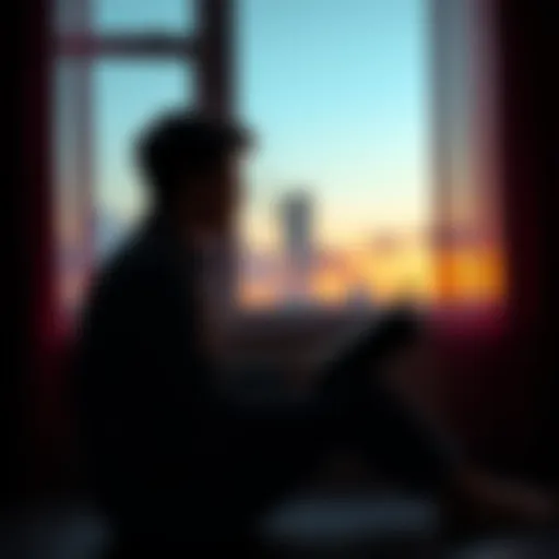 A person sitting alone, looking thoughtful with a diary and pen, symbolizing reflection on past relationships and seeking guidance.