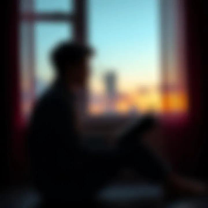 A person sitting alone, looking thoughtful with a diary and pen, symbolizing reflection on past relationships and seeking guidance.