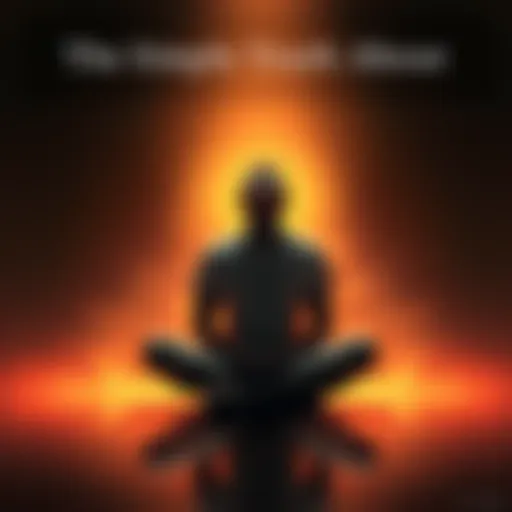 Person Reflecting on Manifestation A person sitting cross-legged with eyes closed, surrounded by a warm glow, symbolizing reflection and personal growth in manifestation.