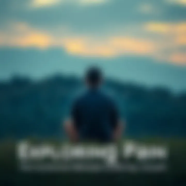 Person Reflecting on Pain and Growth A person sitting alone in a serene environment, looking contemplative while surrounded by nature, symbolizing the connection between pain and personal growth.
