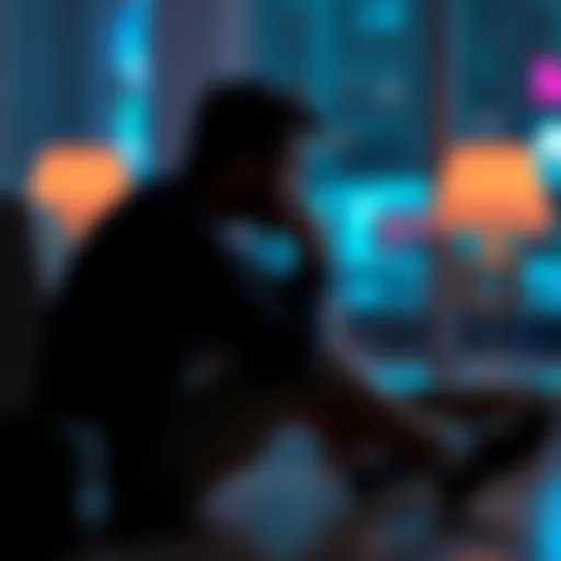 Individual sitting in a quiet space, thinking deeply about their emotional connections to a celebrity from a past life.