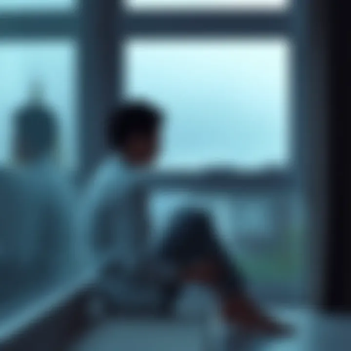 A person sits alone in a thoughtful pose, looking out a window, contemplating their decision to cut ties with an emotionally abusive ex-partner.