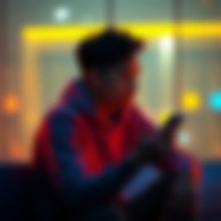 A person sitting alone, looking thoughtful while holding a phone, symbolizing feelings of ghosting and emotional barriers in connection.