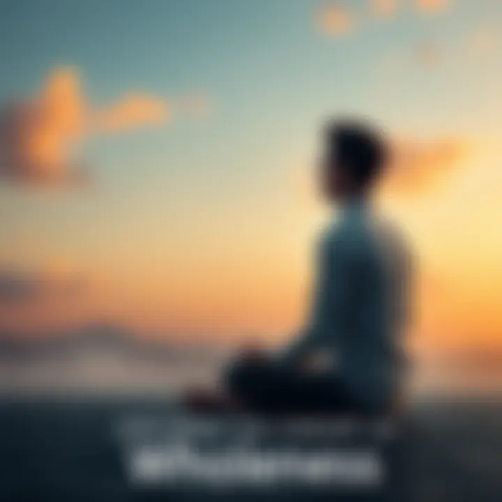 Individual sitting cross-legged in a peaceful setting, contemplating on the balance of life aspects, symbolizing wholeness.