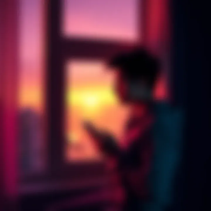 Person reflecting on a past relationship A person sitting by a window, looking thoughtful while holding a phone, symbolizing emotions after an ex reaches out.