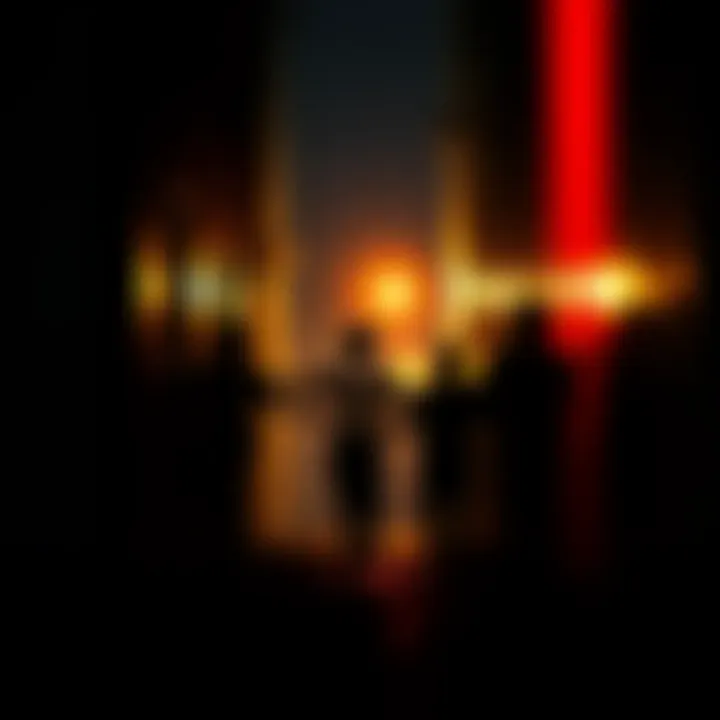 A person dashes through a dimly lit alley, glancing back at shadowy armed figures chasing them, creating a sense of fear and urgency.