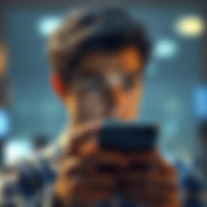 A person looking puzzled while using Google Lens on a smartphone, showing a blurred background with unclear objects around them.