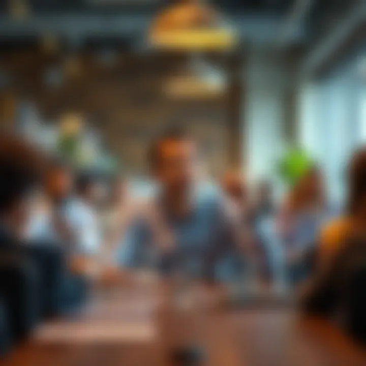 A person sitting at a table looking thoughtful, surrounded by others sharing ideas, representing a discussion on a unique situation.