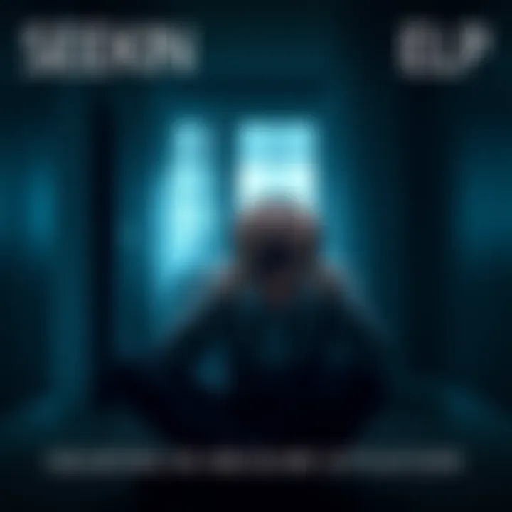 Person seeking help A distressed individual sitting in a dimly lit room, holding their head in their hands, symbolizing the urgency for help in an abusive situation.