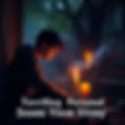 A person sitting by a candle, looking thoughtful while recalling a frightening experience