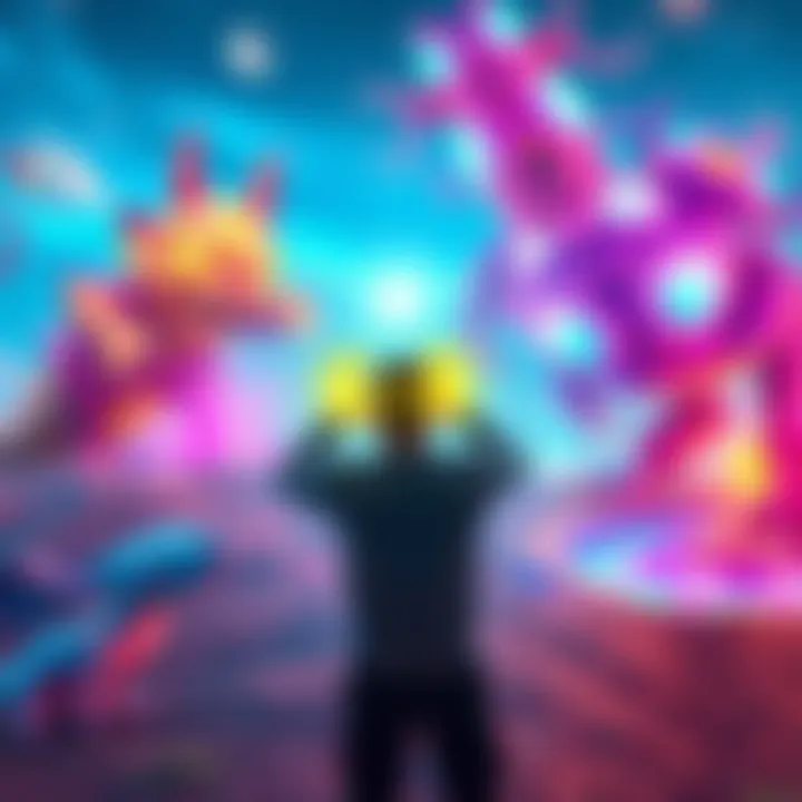 A person with glowing hands stands in a vibrant alternate reality, surrounded by colorful landscapes and unusual creatures, reflecting their unique powers.