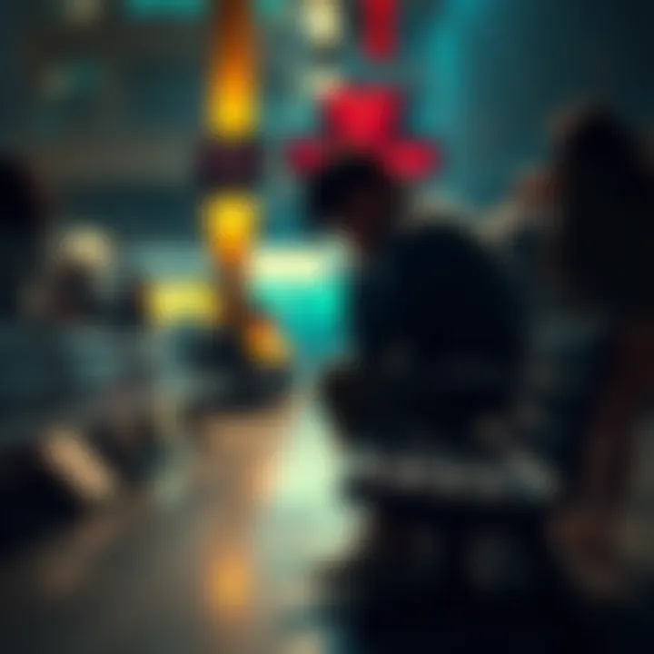 A person sitting on a bench with their head down, surrounded by others but feeling disconnected, symbolizing emotional isolation.