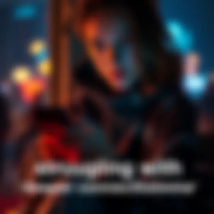 Individual looking at their phone with a pensive expression, conveying emotional struggle in connecting with others