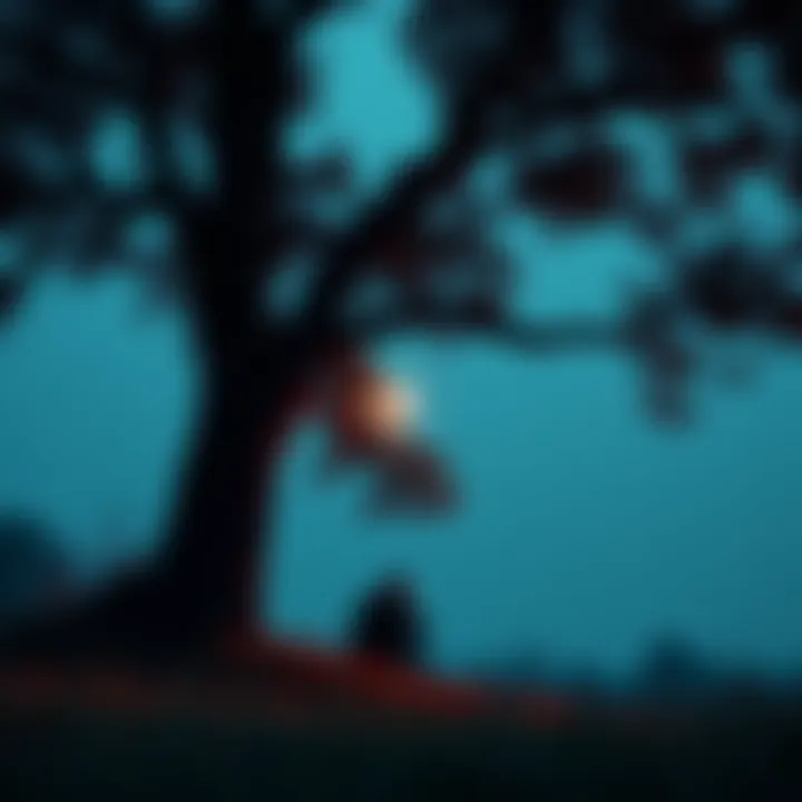 A person finding solace while sitting under a tree, reflecting during a moment of grief