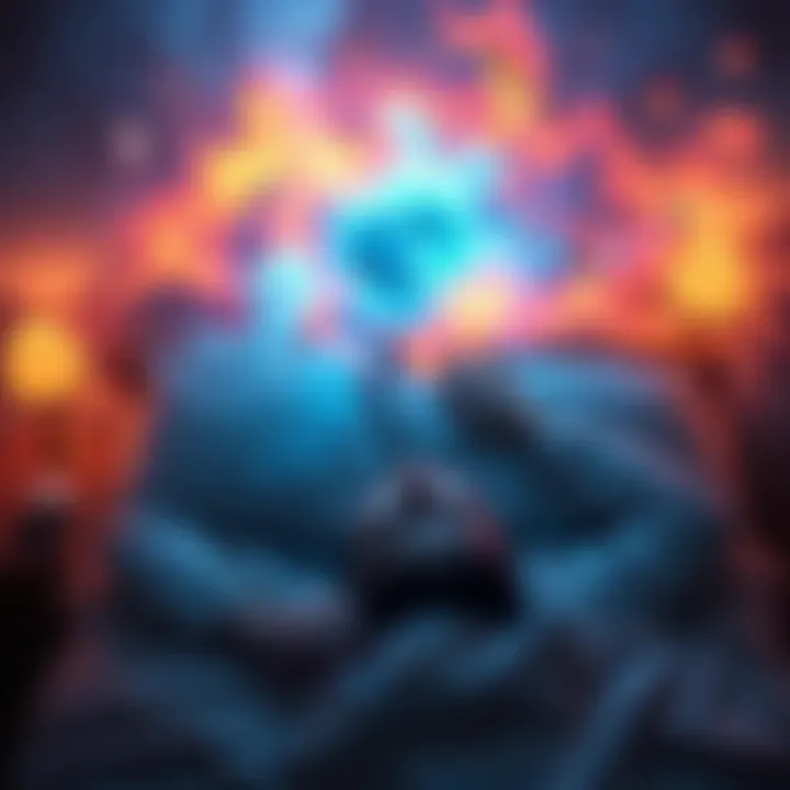 Individual in bed experiencing sleep paralysis, surrounded by dreamlike visuals