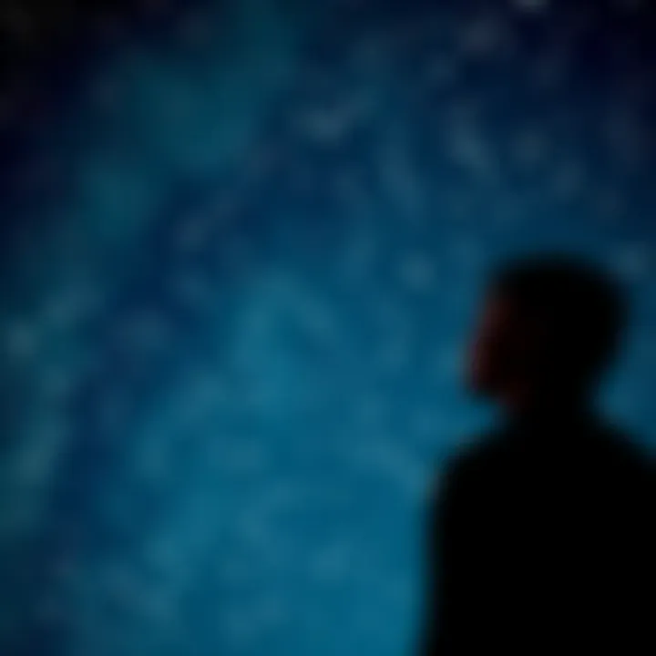 A person gazing up at the night sky filled with stars, reflecting on love and relationships