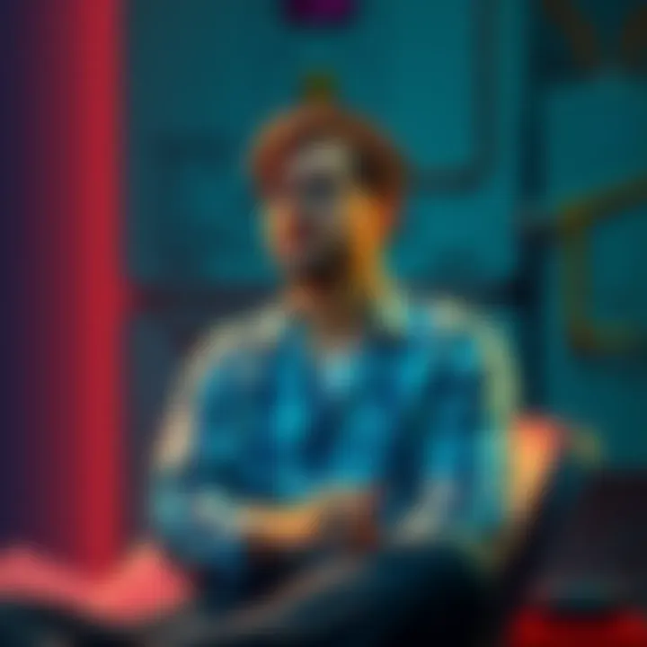 A person sitting with a thoughtful expression, reflecting on a memory with a friend, surrounded by water heater plans.