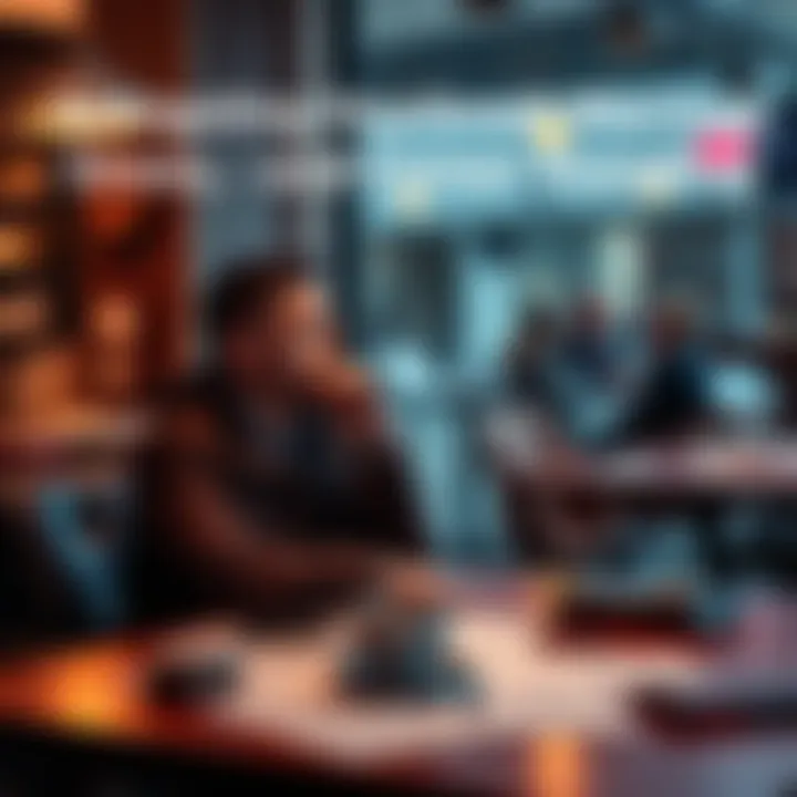 A person sitting at a table, looking thoughtful with a cup of coffee, surrounded by notes about relationships and career goals