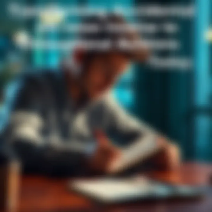 Individual contemplating choices at a desk with a notebook and pen, representing intentional actions