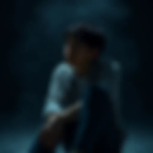 A distressed individual sitting alone, surrounded by dark shadows representing feelings of emptiness and despair after a soul deal encounter.