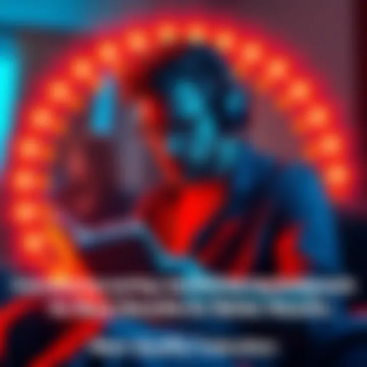 Individual practicing supraliminal techniques with a notebook and headphones