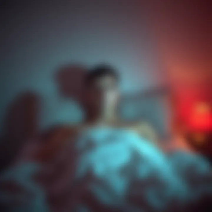 A person sitting up in bed, looking around with a puzzled expression, suggesting they just woke from a dream.