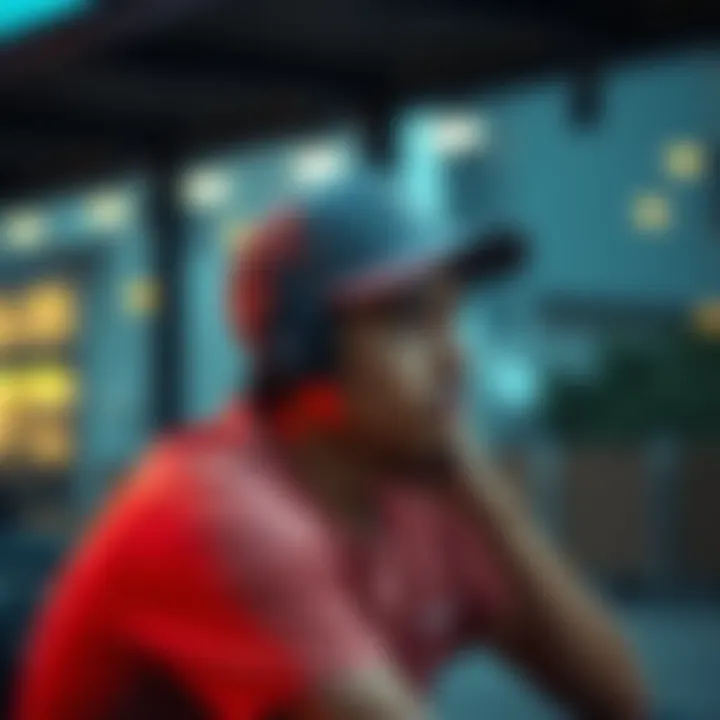 Individual with a cap looking thoughtful while sitting outdoors